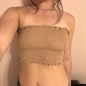 beige crop top